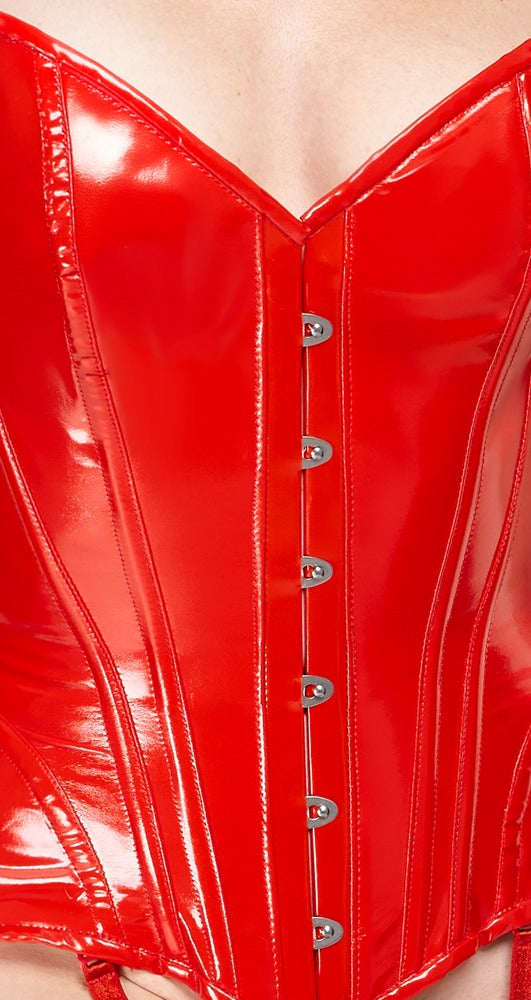Corset Vinilo Rojo Talla S - Black Level