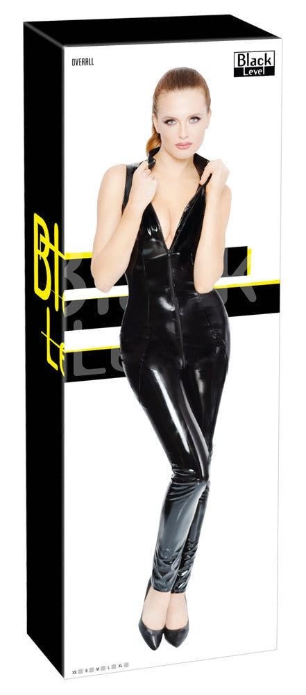 Mono Vinilo Negro XS Black Level - Jumpsuit Charol Mujer