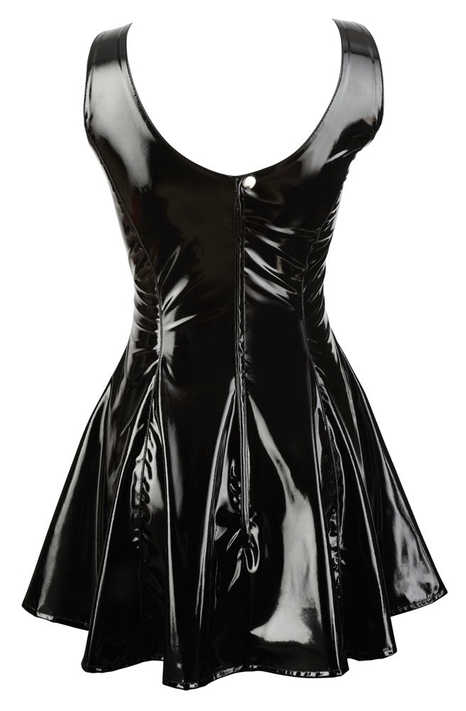 Vinyl Dress Black Level - Vestido Corto Charol Negro 2XL