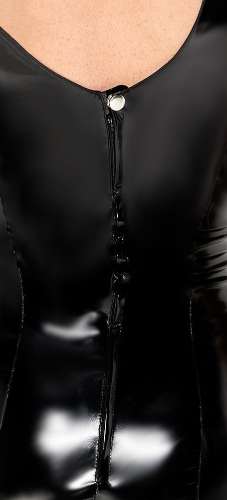 Vinyl Dress BuckleXL Negro con Hebillas Plateadas - Black Level