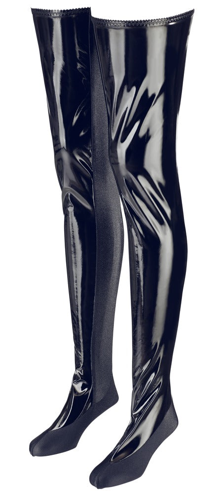 Botas de Cama Vinilo Negro Brillante Black Level L/XL