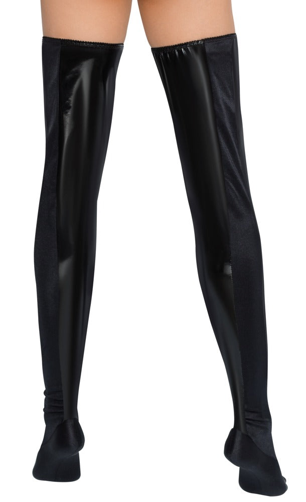 Botas de Cama Vinilo Negro Brillante Black Level L/XL
