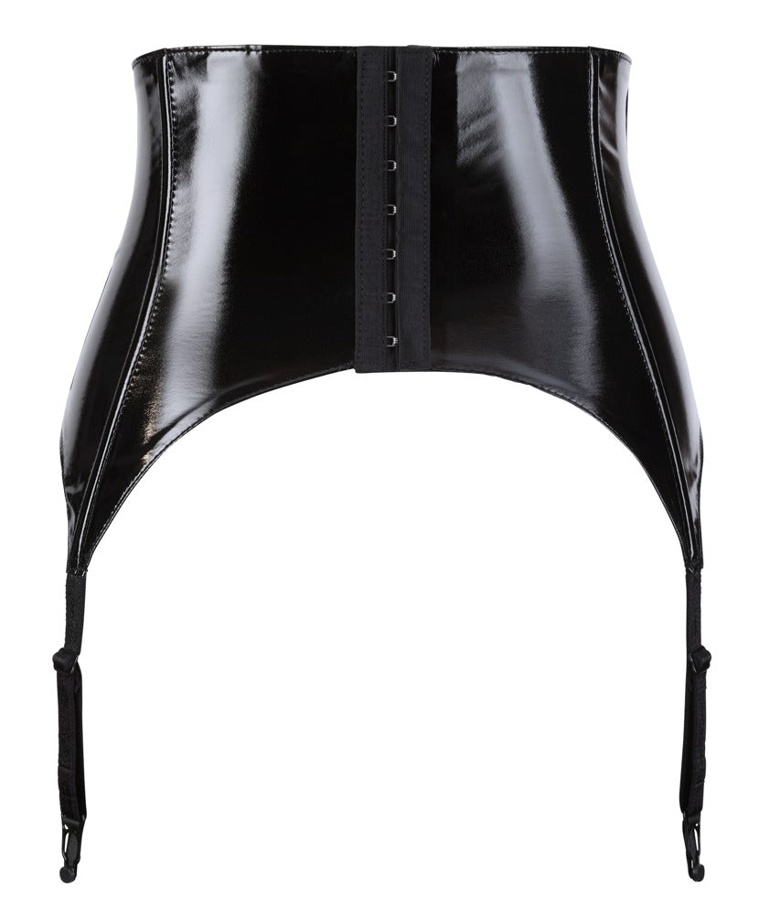 Vinyl Suspender Belt XS Black Level - Liguero Charol Negro Brillante