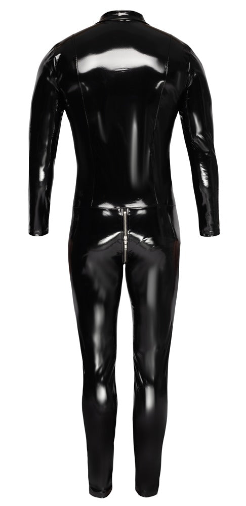 Vinyl Jumpsuit 2XL Black Level - Mono Elástico de Laca con Cremallera