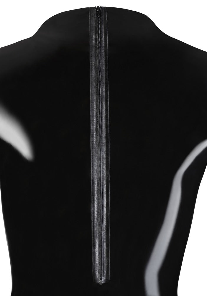Body Latex Negro Brillo Manga Larga con Cremallera - Late X M