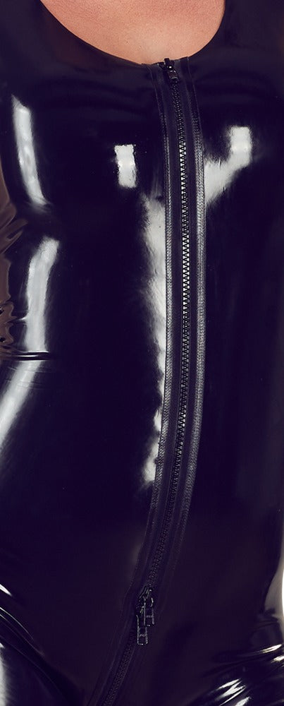 Latex Catsuit Black XL - Traje de Gato sin Mangas de Látex Natural