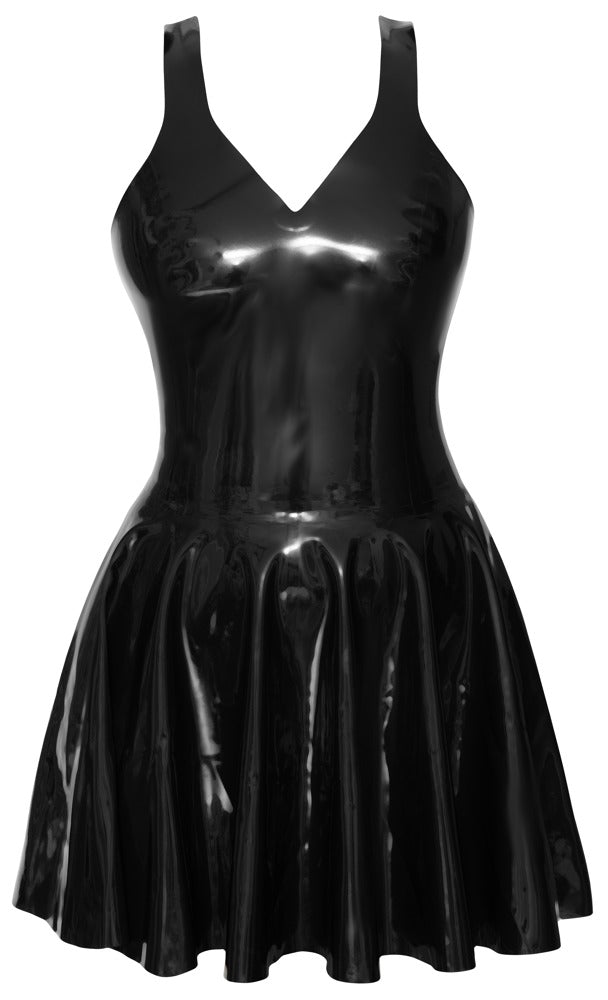 Latex Mini Dress M - Vestido Ajustado de Látex Negro