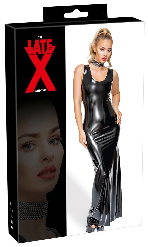 Vestido Latex Largo 2XL Late X - Diseño Minimalista Negro