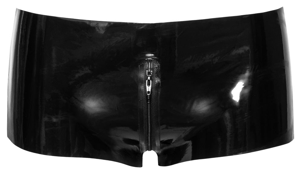 Pantalones Latex Zip XL - Late X Negro Cremallera Frontal