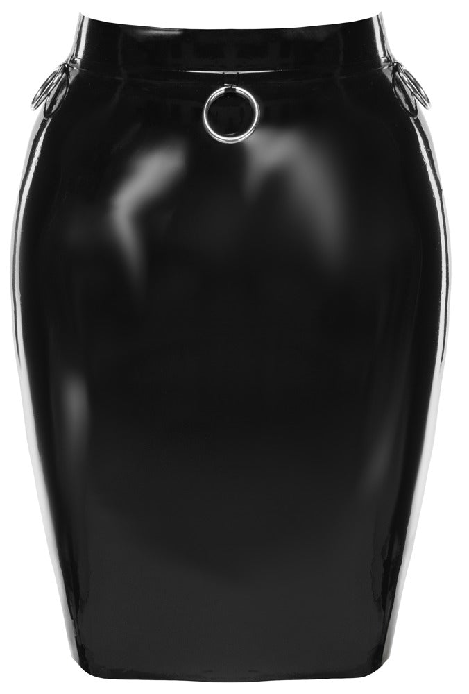Falda Látex 2XL Late X - Anillas Bondage Negra