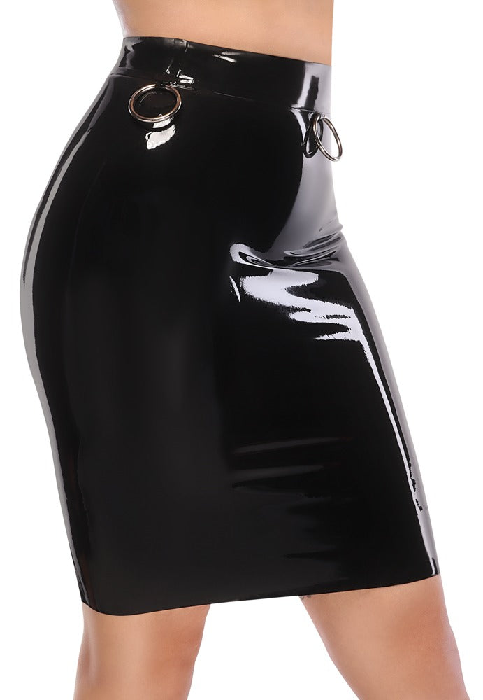 Falda Látex XL Late X - Diseño Ajustado con Anillas Metálicas