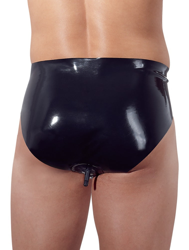 Calzoncillos de Látex para Hombre con Plug Anal Inflable M