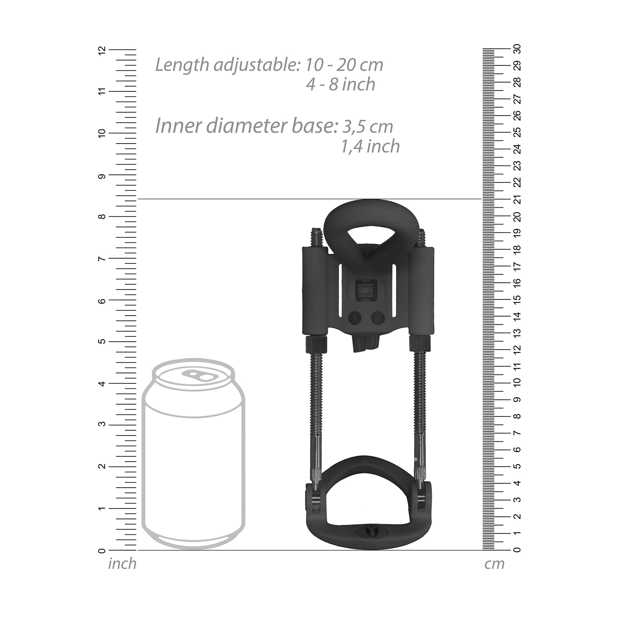 EXTENSOR DE PENE POR TRACCIÓN PENIS EXTENDER PUMPED NEGRO