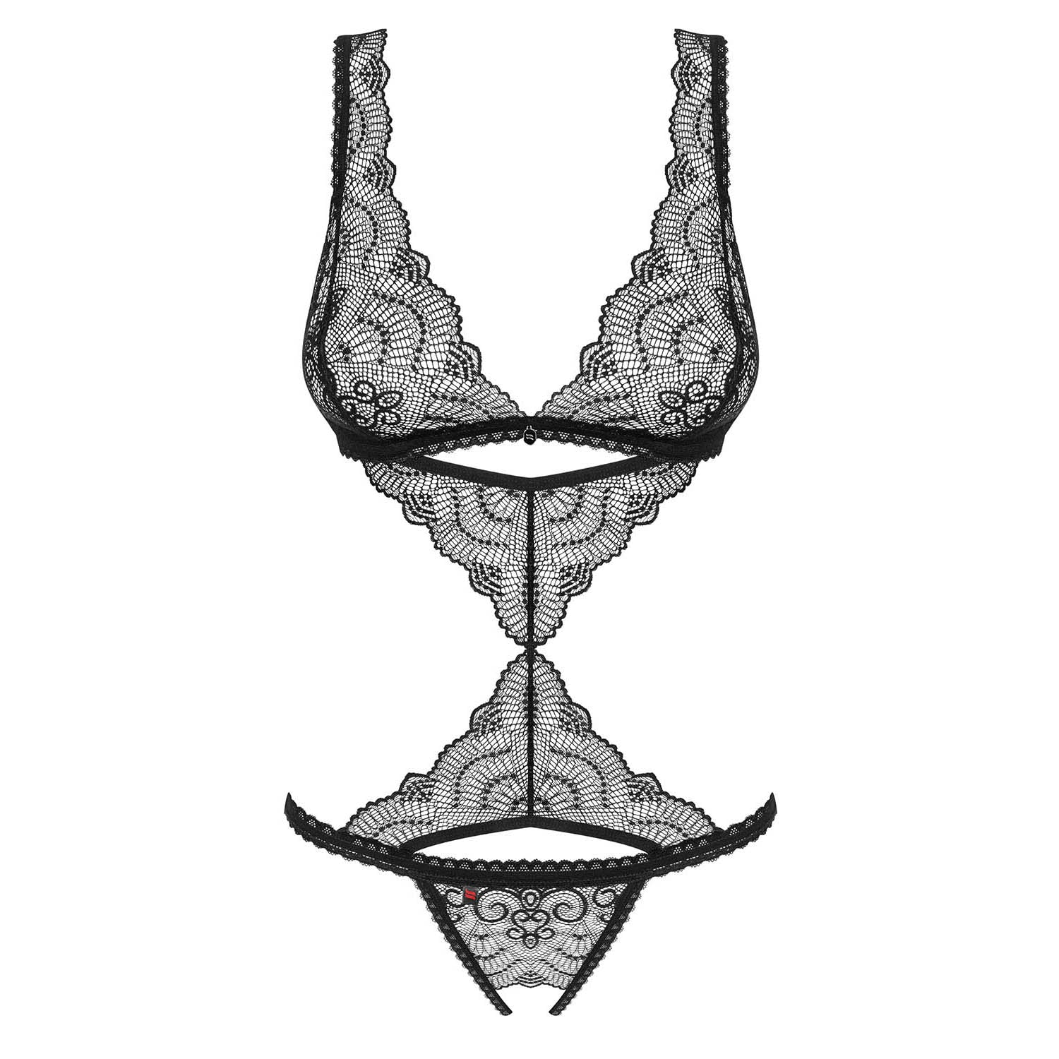 Firella Bodysuit con la Entrepierna Abierta Negro