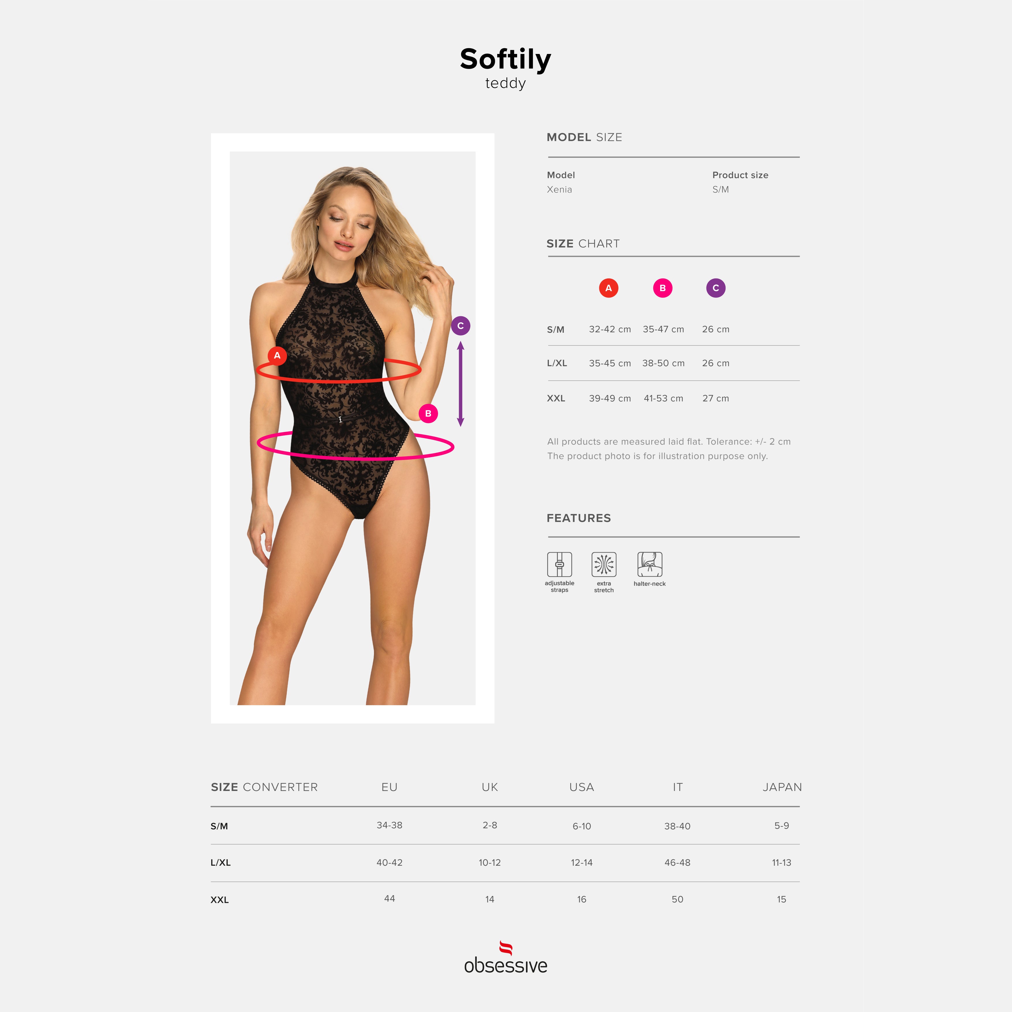 BODY SOFTILY TALLA QUEEN OBSESSIVE NEGRO