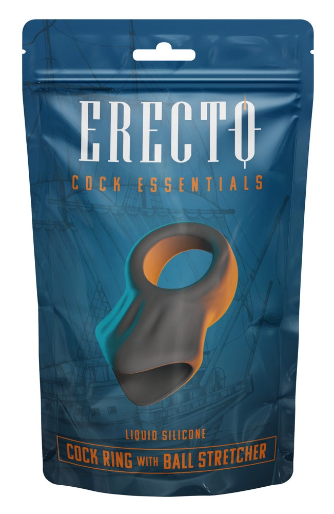 Erecto Cock Ring with Ball Stretcher - Anillo Peneano con Extensor de Testículos