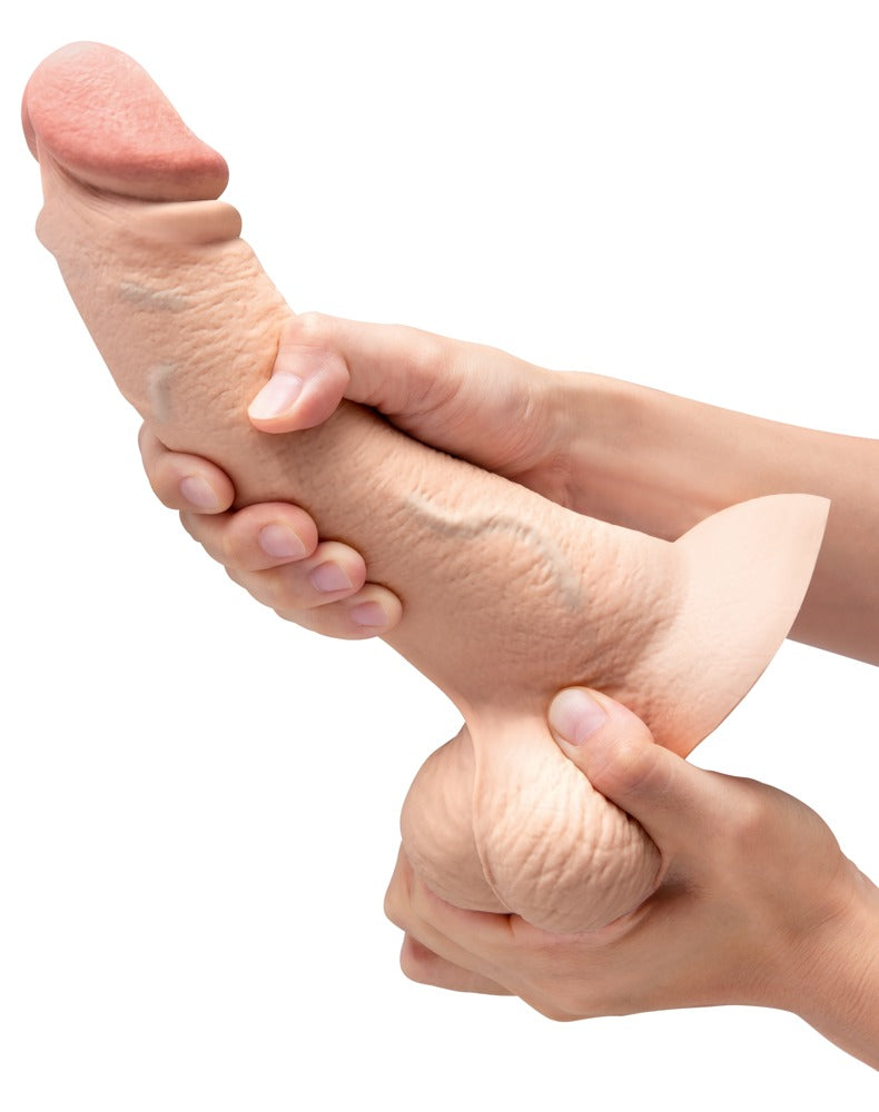 b-Vibe Slipskin 9" Curved - Dildo Realista con Base de Succión
