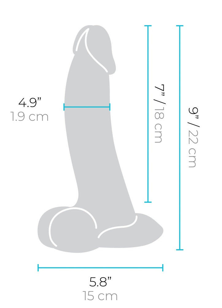 b-Vibe Slipskin 9" Curved - Dildo Realista con Base de Succión
