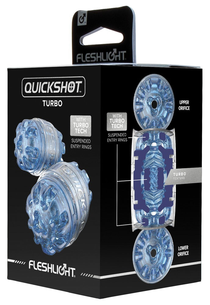Fleshlight Quickshot Turbo Blue Ice - Masturbador Compacto Super Skin