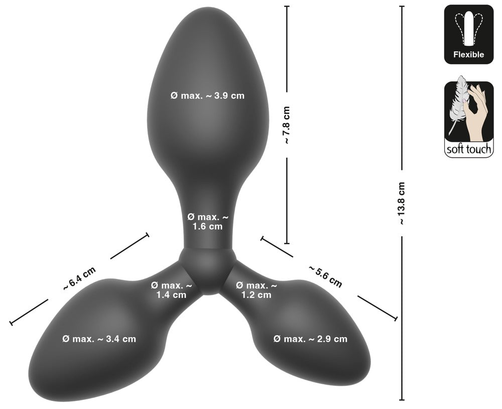 Black Velvets Triple Butt Plug - Set de 3 Plugs Anales de Silicona