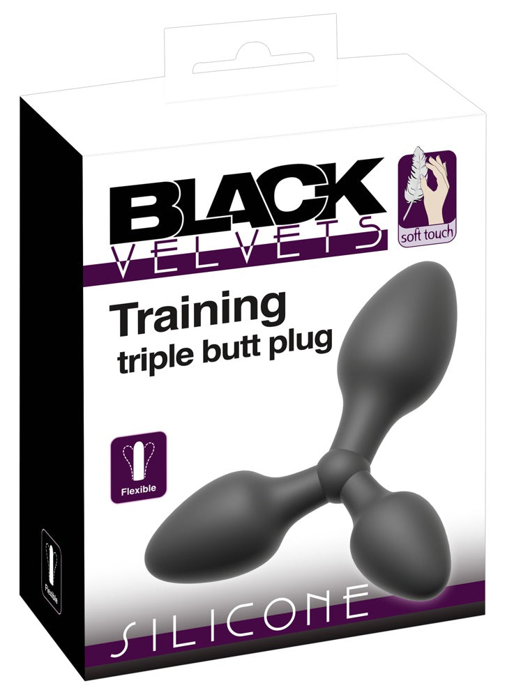 Black Velvets Triple Butt Plug - Set de 3 Plugs Anales de Silicona