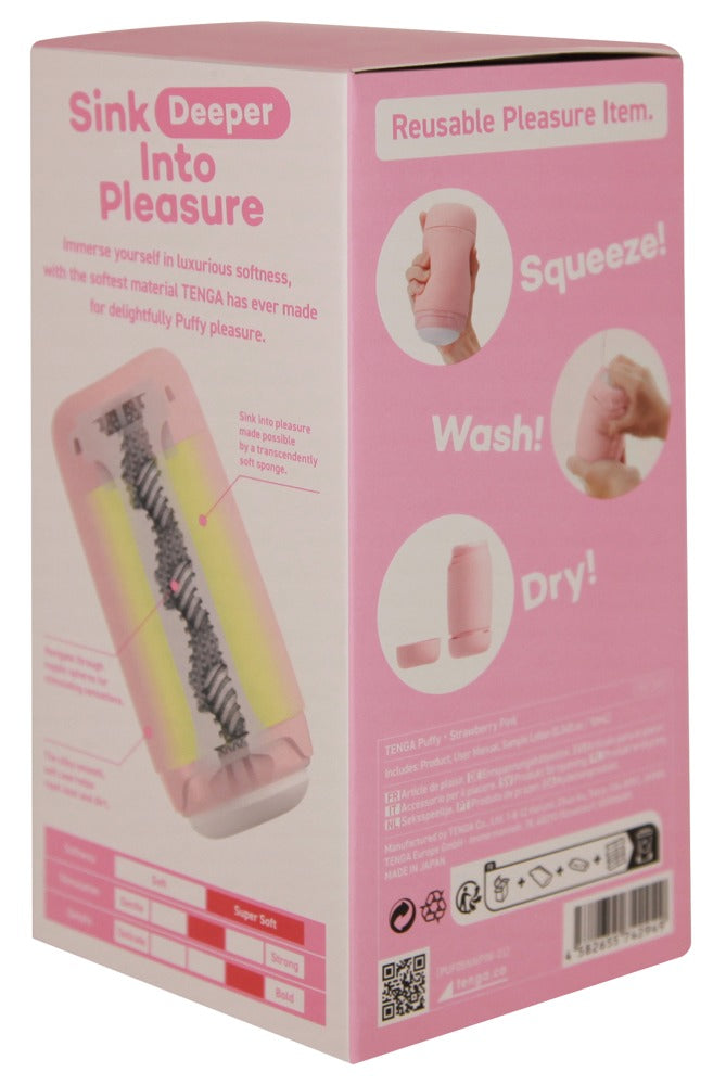 Tenga Puffy Strawberry Pink - Masturbador de Silicona Suave