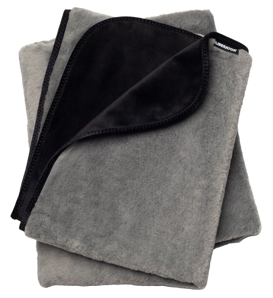 Faux Fur Fascinator Grey/Black - Manta de Piel Sintética Liberator