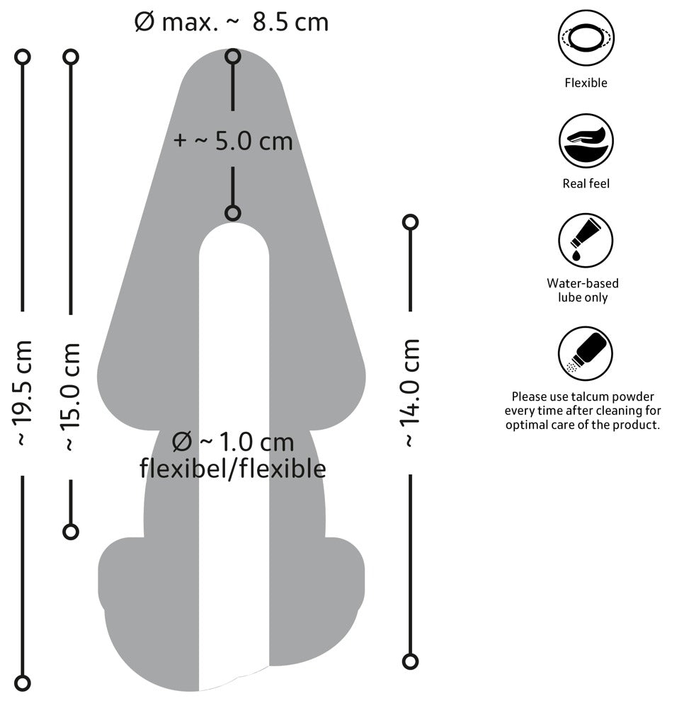 Nature Skin Butt Plug & Extension - Plug Anal 2 en 1