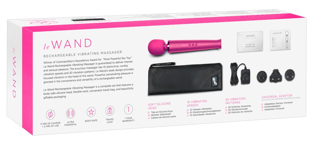 Le Wand Magenta - Masajeador Vibrador Recargable de Lujo
