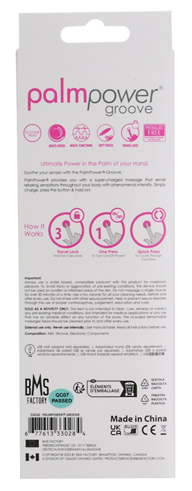 Palmpower Groove Mini Wand - Masajeador Compacto de Silicona