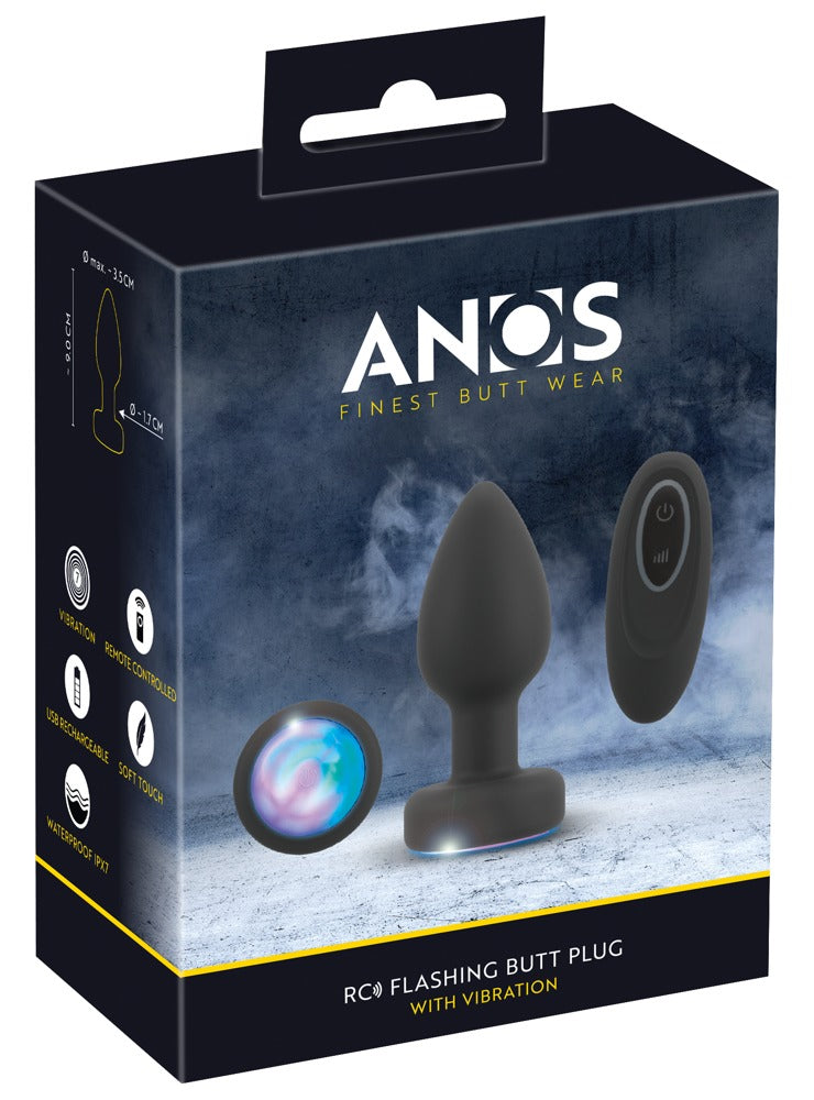 ANOS RC Flashing Butt Plug - Plug Anal con LED Parpadeante y Vibración