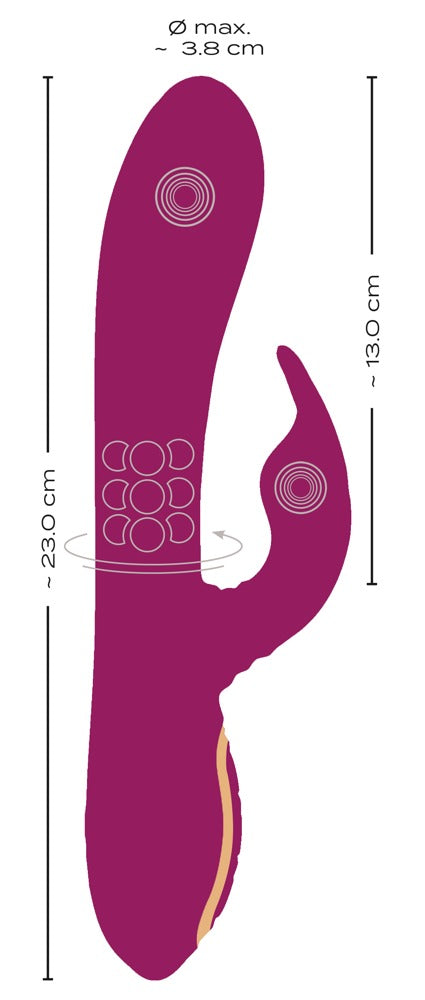 Javida 3 Function Pearl Rotati - Vibrador Clítoris con Perlas Giratorias y Estimulador Móvil