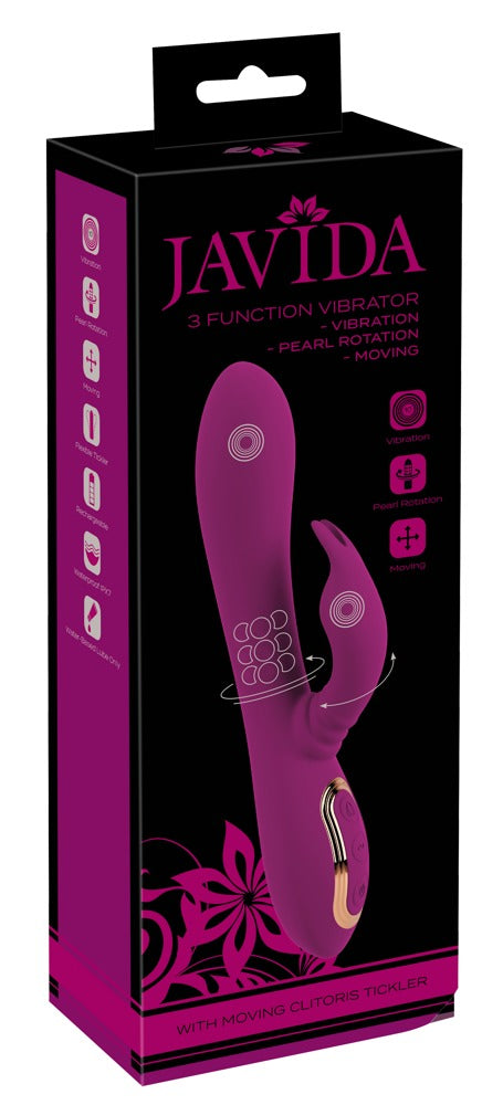 Javida 3 Function Pearl Rotati - Vibrador Clítoris con Perlas Giratorias y Estimulador Móvil