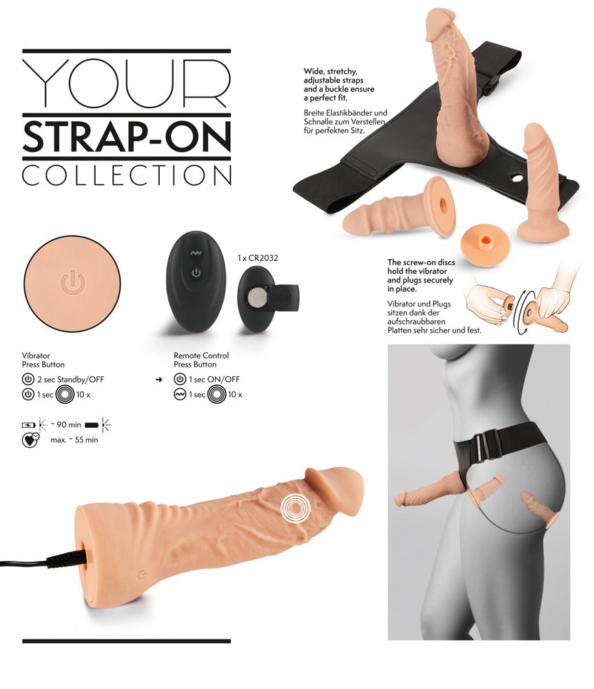 Strap-On Set RC Vibe 2 Dildos You2Toys - Arnés con Vibrador y 2 Consoladores