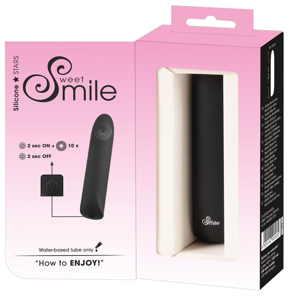 Sweet Smile Mini Vibrator Negro - Compacto y Discreto con 10 Modos