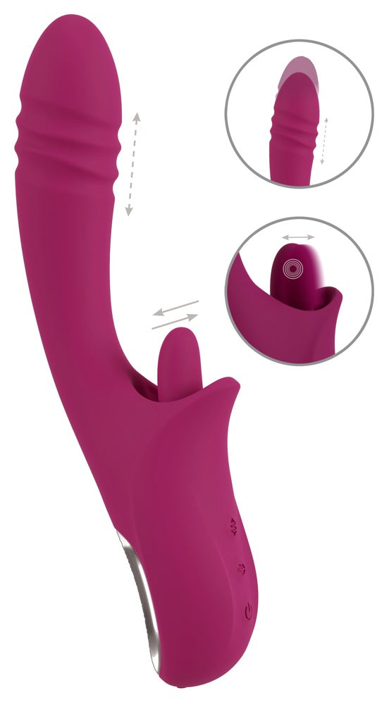 Javida Licking & Thrusting Vibra - Vibrador Dual con Lengua Vibradora y Función de Empuje