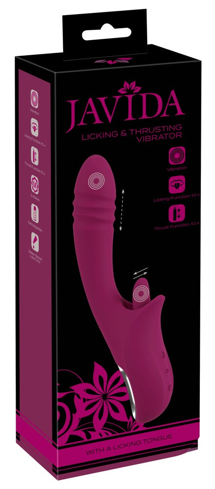 Javida Licking & Thrusting Vibra - Vibrador Dual con Lengua Vibradora y Función de Empuje