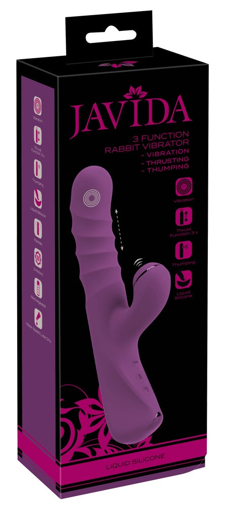 Vibrador Rabbit 3 Funciones con Empuje y Golpeteo - JAVIDA