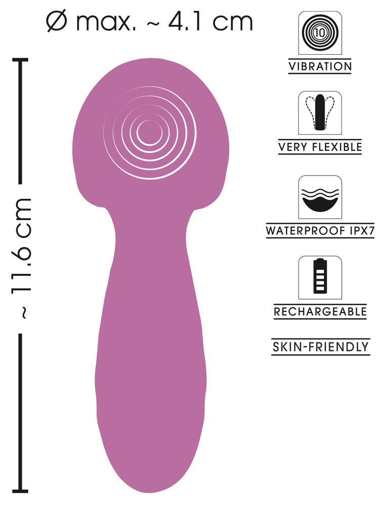 Sweet Smile Metallic Mini Wand - Varita de Masaje Recargable con 10 Modos