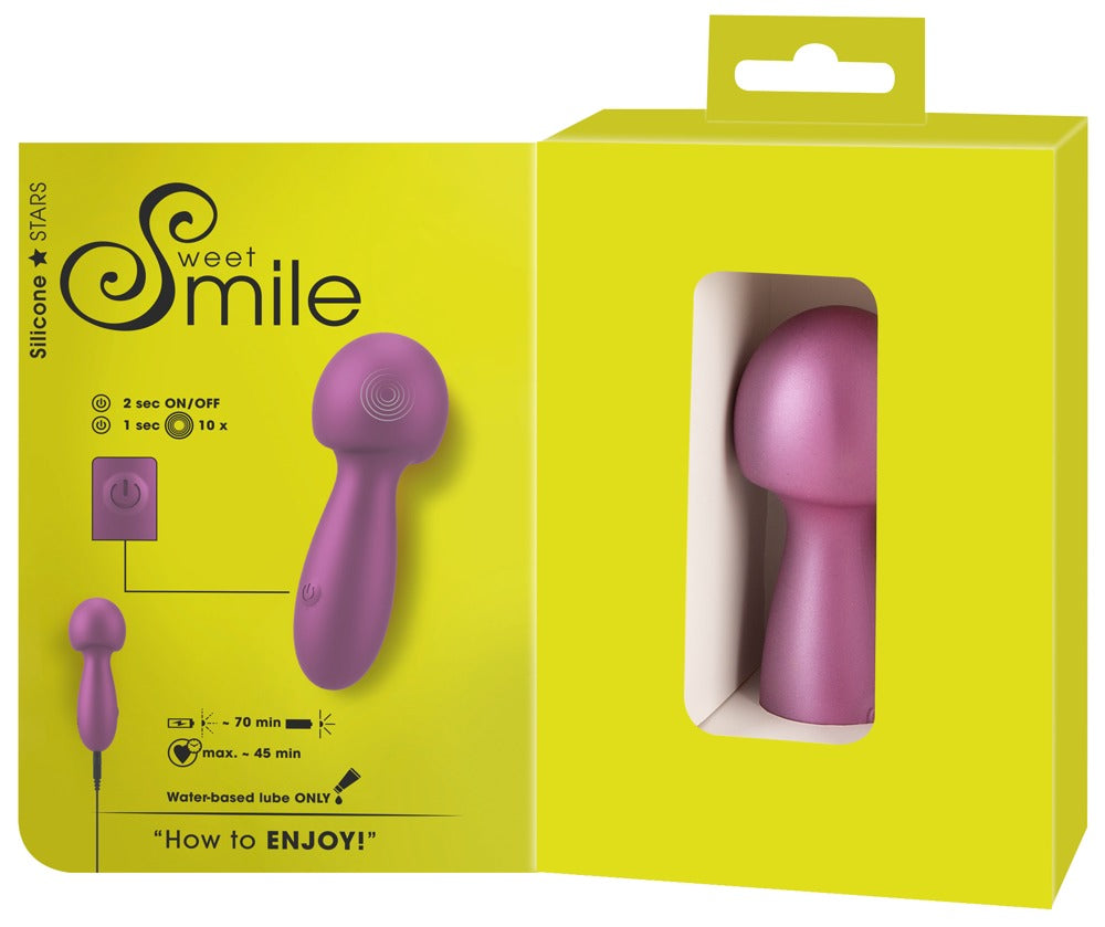 Sweet Smile Metallic Mini Wand - Varita de Masaje Recargable con 10 Modos