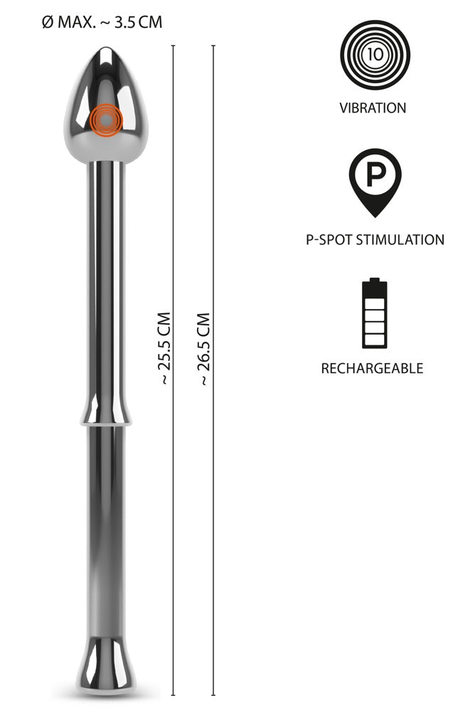 Rebel Metal Milking Stick - Estimulador de Próstata Vibrador con Punta Cónica