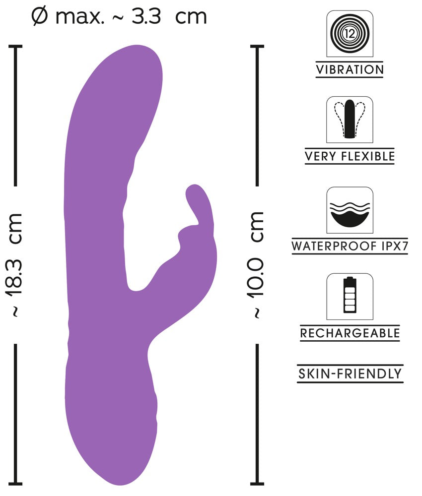 Sweet Smile Flexible Rabbit - Vibrador Clítoris Doble Estimulación Metalizado