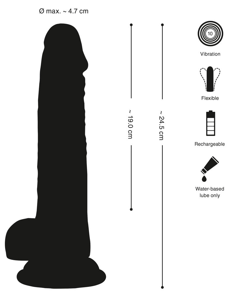 Crystal Clear Vibrador Realista 24.5cm - 10 Modos de Vibración