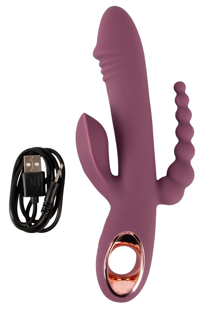 Slim Triple Plum - Vibrador 3 en 1 Recargable You2Toys
