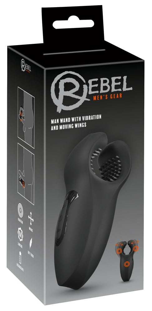 Rebel Man Wand - Masturbador con Alas Vibratorias Móviles y 3 Motores