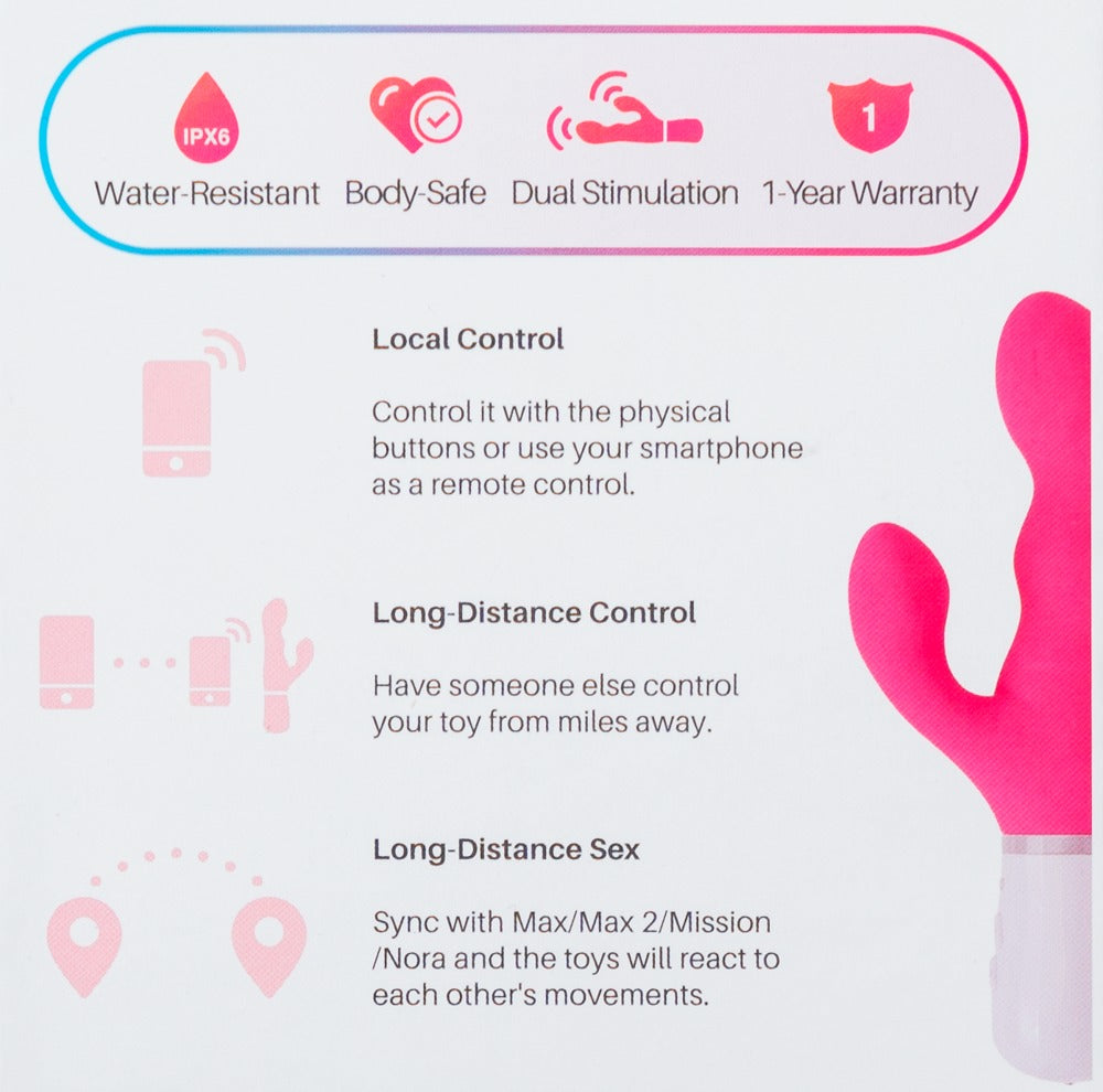 Lovense Nora - Vibrador Conejo Inteligente con Control por App y Bluetooth