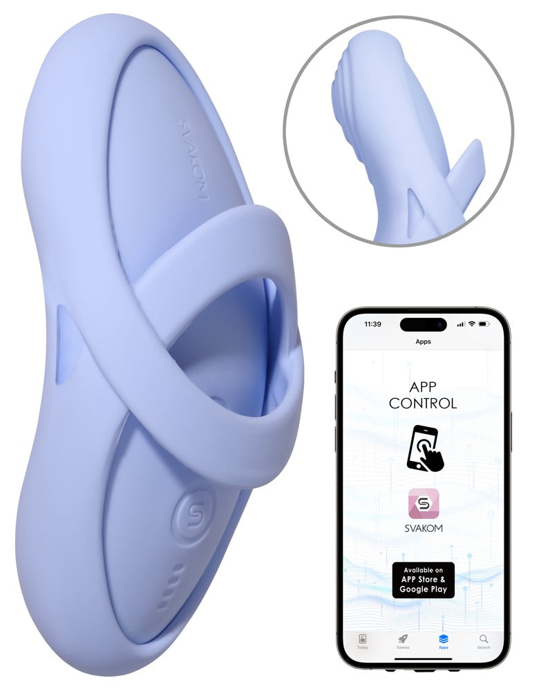 Echo 2 Sky Blue - Vibrador de Dedo Inteligente con Calor