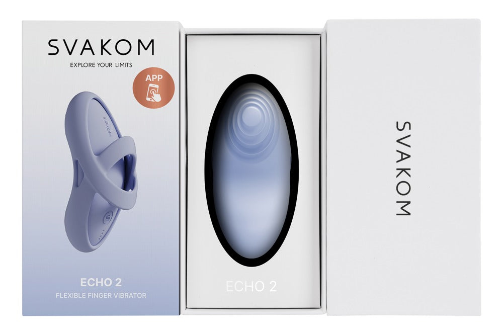 Echo 2 Sky Blue - Vibrador de Dedo Inteligente con Calor