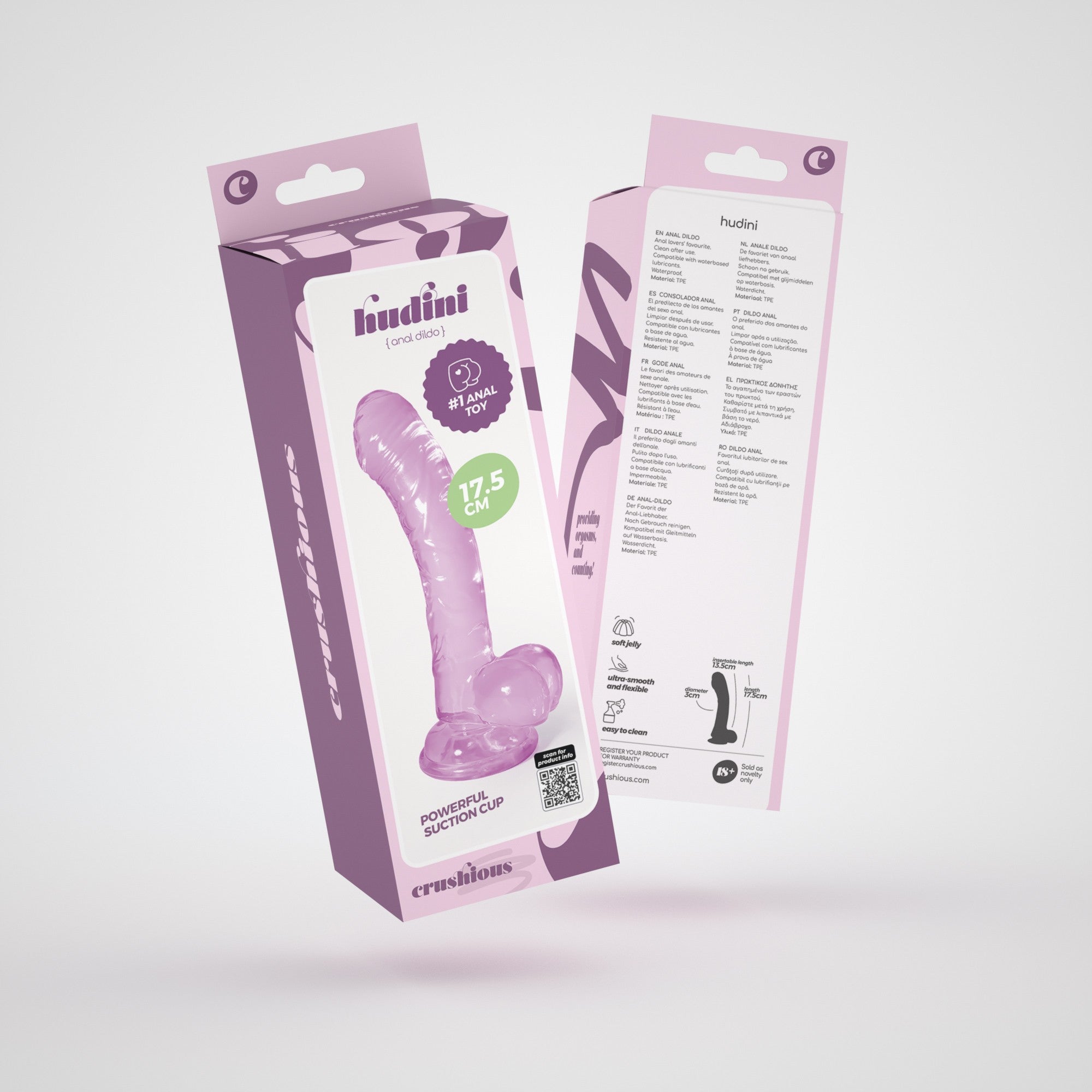 HUDINI DILDO ANAL JELLY MORADO CRUSHIOUS
