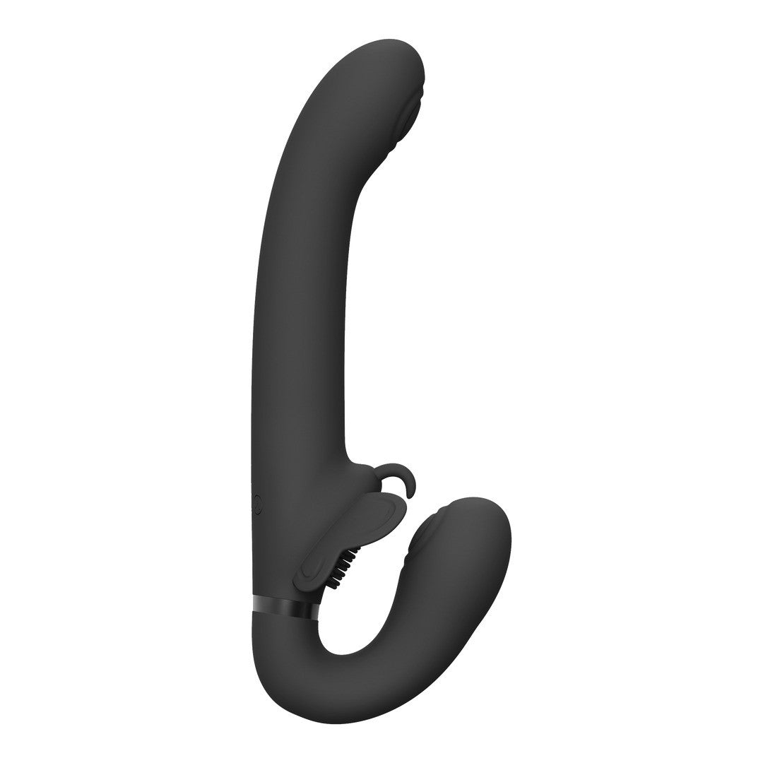 STRAP-ON SIN ARNÉS SATU PULSE-WAVE AND VIBRATING PRETO VIVE